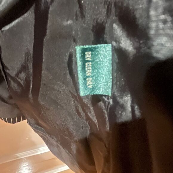 Lauren Ralph Lauren Wool blend striped blazer Black tan cream colored stripes - Picture 2 of 10